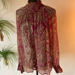 Swildens chiffon paisley blouse